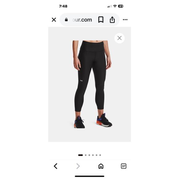 Under Armour Compression Black High Rose Ankle Leggings XS - Picture 1 of 9